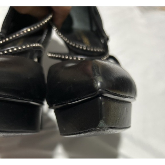 Saint Laurent Paris Black Leather Platform Stiletto Pumps Size EU 38 Italy Heels - Picture 11 of 16